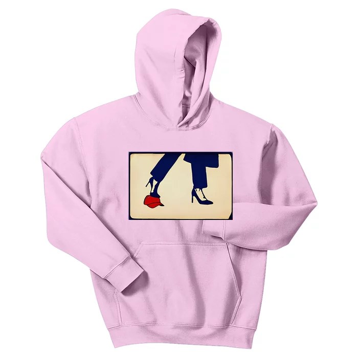 Kamala Harris Heels Stepping On Maga Hat Kids Hoodie