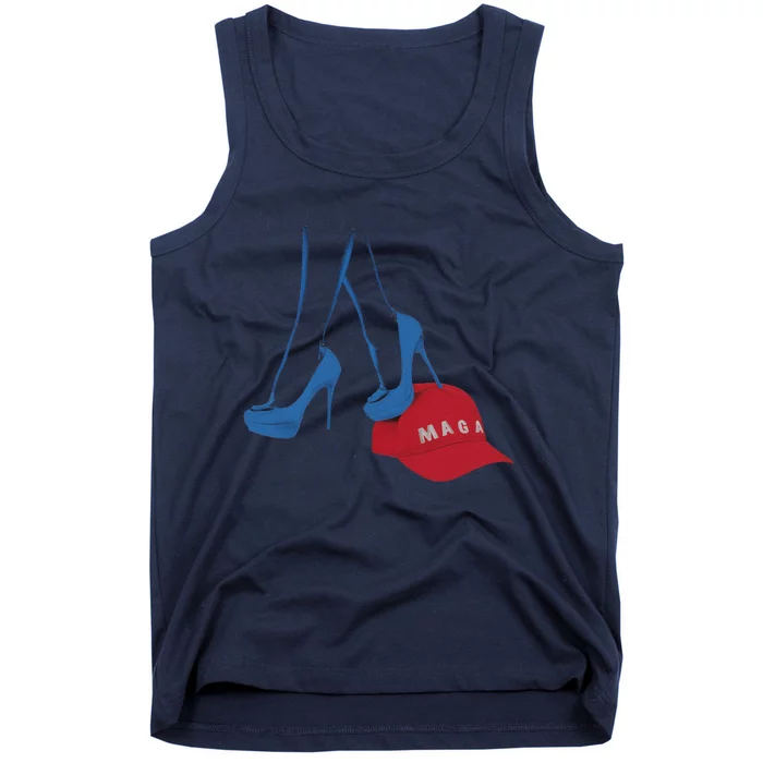 Kamala Harris Heel Stepping On Maga Hat Anti Trump Tank Top