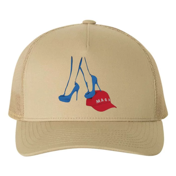 Kamala Harris Heel Stepping On Maga Hat Anti Trump Yupoong Adult 5-Panel Trucker Hat