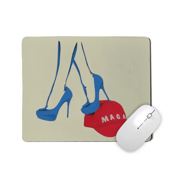 Kamala Harris Heel Stepping On Maga Hat Anti Trump Mousepad