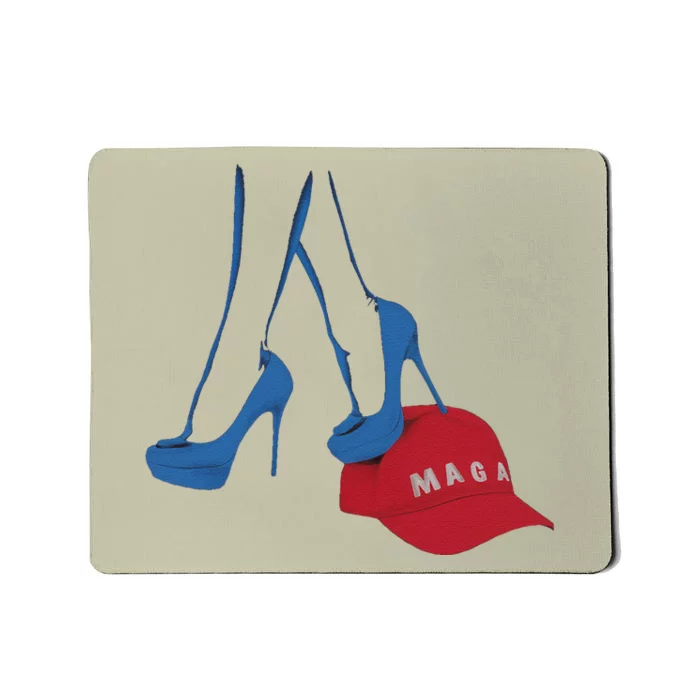 Kamala Harris Heel Stepping On Maga Hat Anti Trump Mousepad