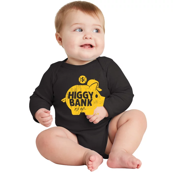 Kyle Higashioka Higgy Bank San Diego Baseball Baby Long Sleeve Bodysuit