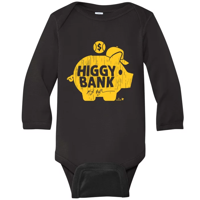 Kyle Higashioka Higgy Bank San Diego Baseball Baby Long Sleeve Bodysuit