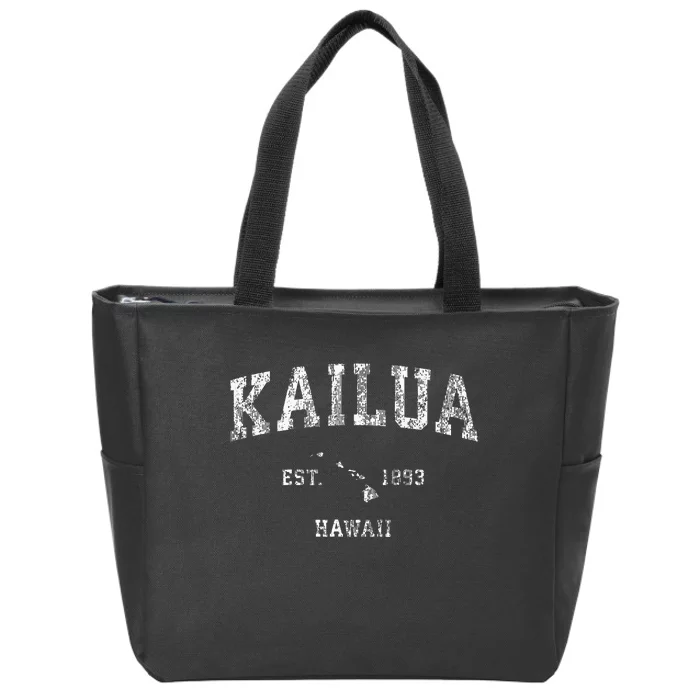 Kailua Hawaii Hi Vintage Athletic Sports Design Zip Tote Bag