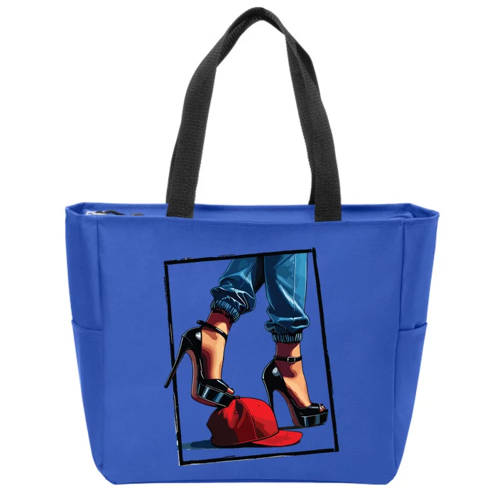 Kamala Harris Heels Stepping On Maga Hat Zip Tote Bag