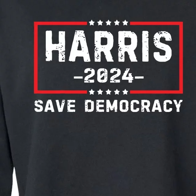 Kamala Harris Harris 2024 Us Flag Democratic President Cropped Pullover Crew