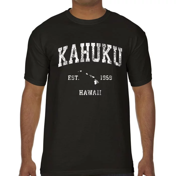 Kahuku Hawaii Hi Vintage Athletic Sports Design Comfort Colors T-Shirt