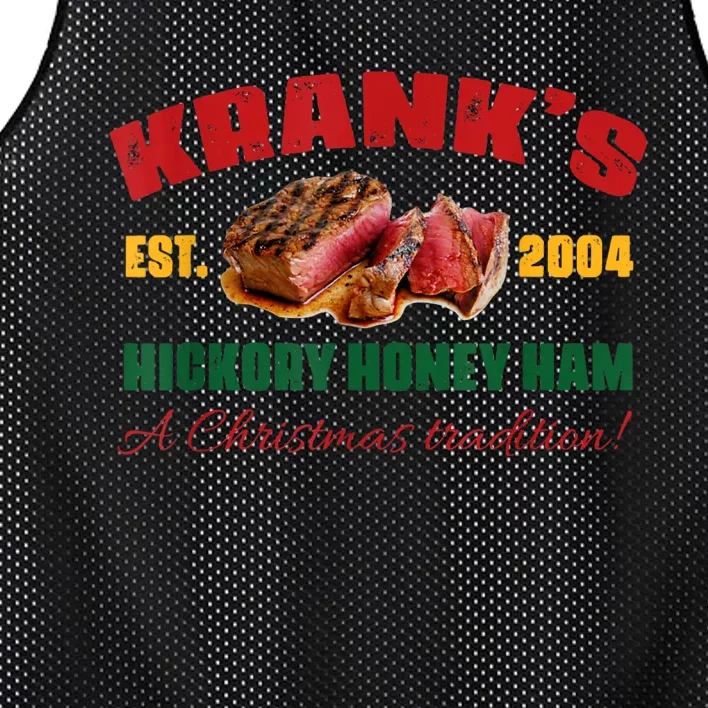 KrankS Hickory Honey Ham A Christmas Tradition Xmas Mesh Reversible Basketball Jersey Tank