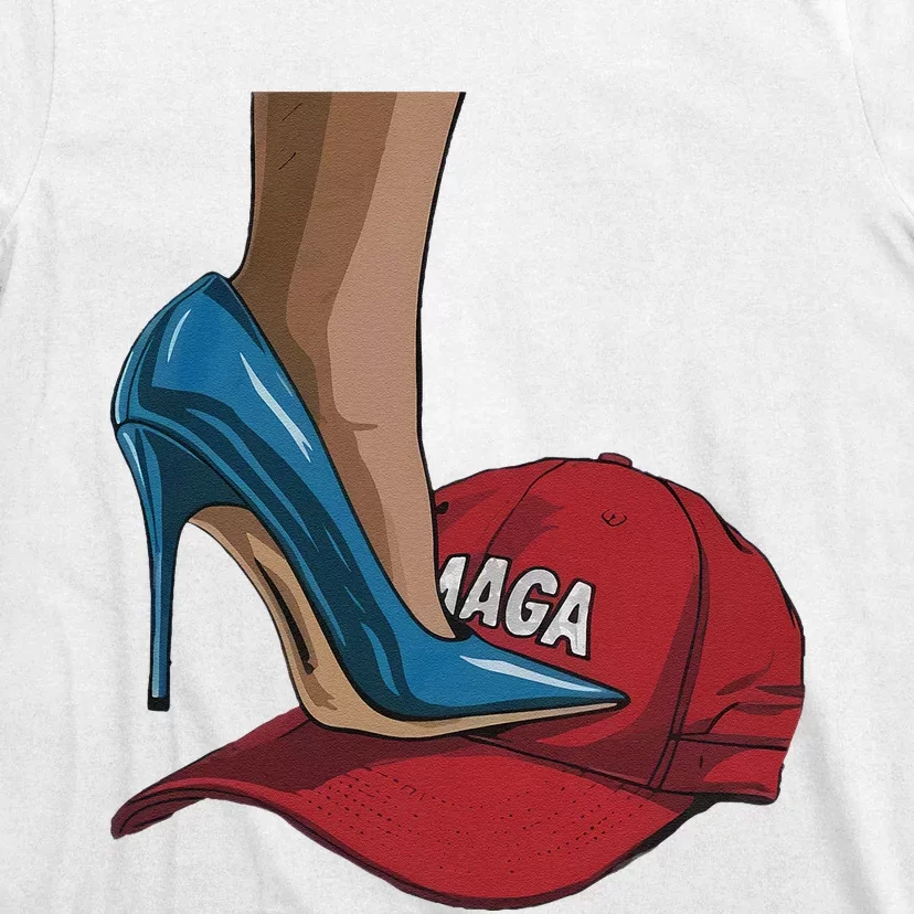 Kamala Harris Heels Stepping On Maga Hat Harris Walz 2024 T-Shirt