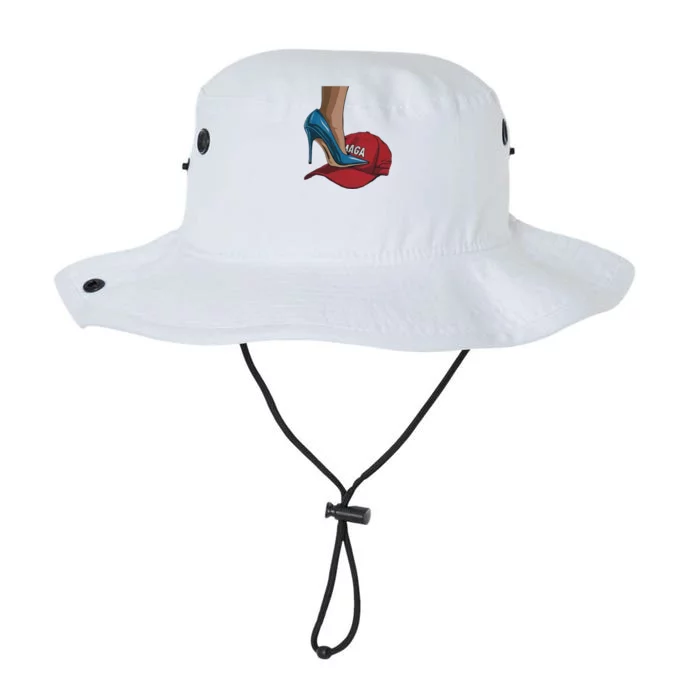 Kamala Harris Heels Stepping On Maga Hat Harris Walz 2024 Legacy Cool Fit Booney Bucket Hat