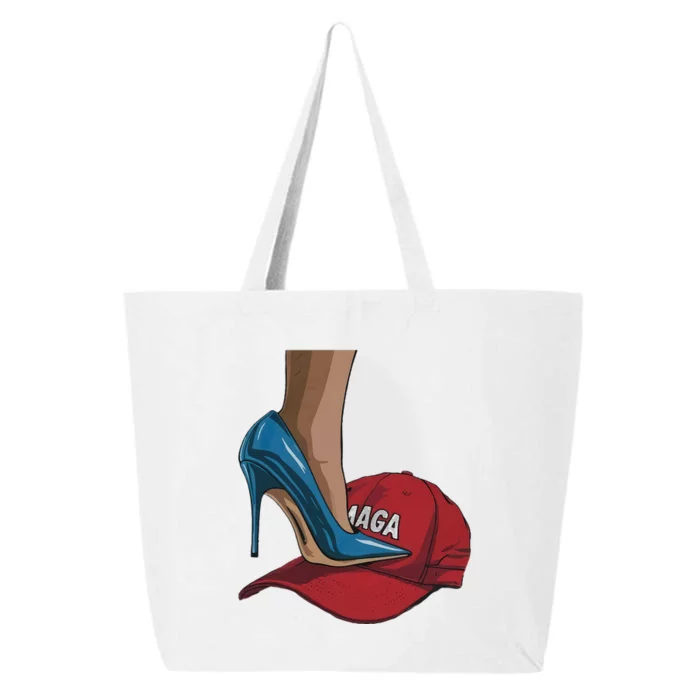 Kamala Harris Heels Stepping On Maga Hat Harris Walz 2024 25L Jumbo Tote