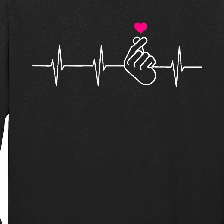 Kpop Heartbeat Hand Heart Korean Pop Music Gift Long Sleeve Shirt