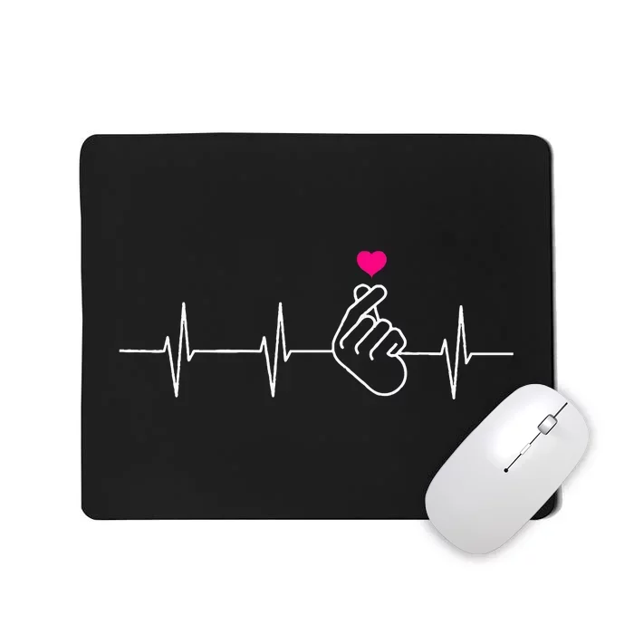 Kpop Heartbeat Hand Heart Korean Pop Music Gift Mousepad