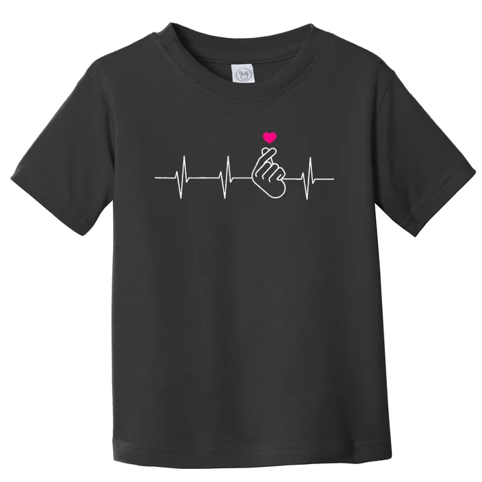 Kpop Heartbeat Hand Heart Korean Pop Music Gift Toddler T-Shirt