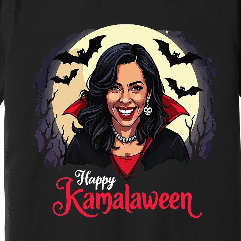 Kamala Harris Happy Kamalaween Pumpkin Ghost Vote Premium T-Shirt