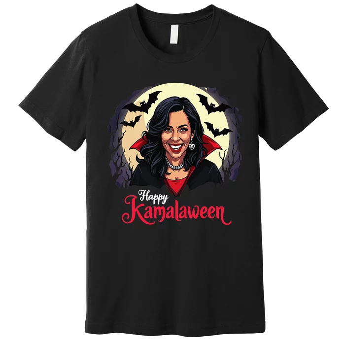 Kamala Harris Happy Kamalaween Pumpkin Ghost Vote Premium T-Shirt