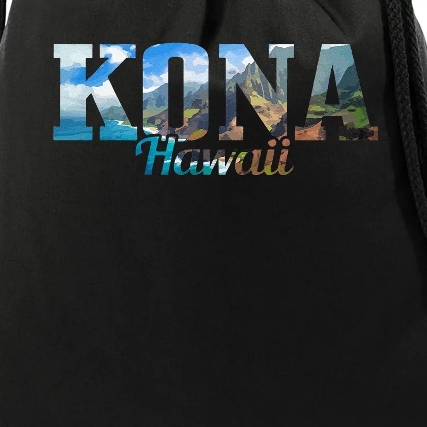 Kona Hawaii Hawaiian Islands Surf Surfing Surfer Gift Drawstring Bag