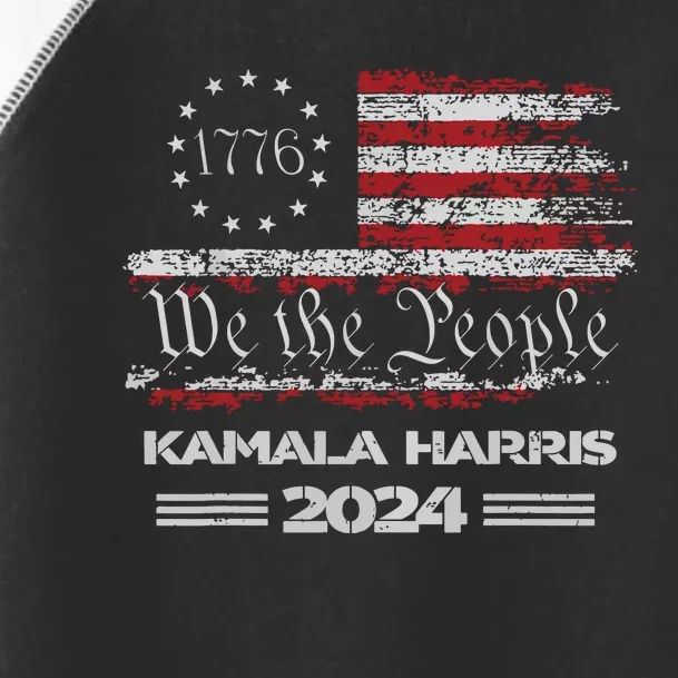 Kamala Harris Harris 2024 Us Flag Democratic President Toddler Fine Jersey T-Shirt