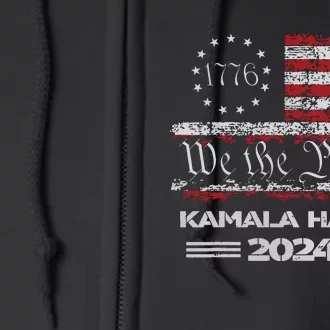 Kamala Harris Harris 2024 Us Flag Democratic President Full Zip Hoodie