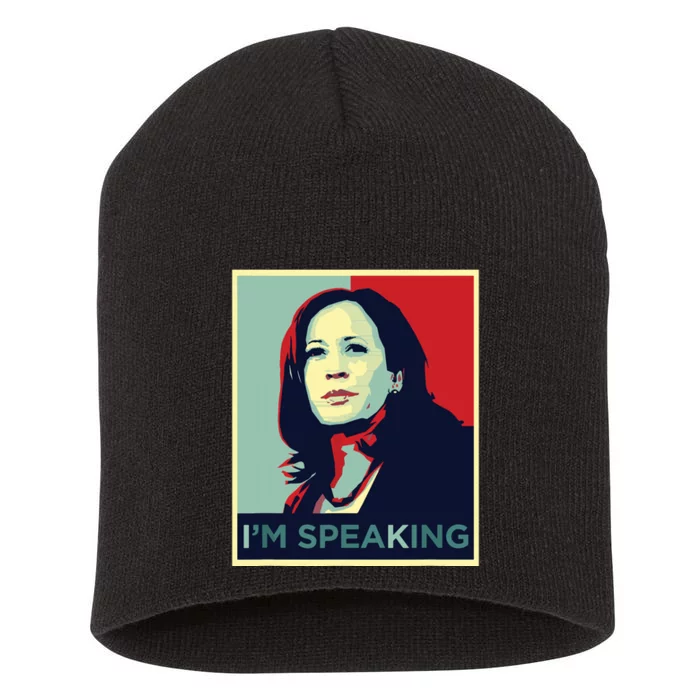 Kamala Harris Im Speaking Quote Short Acrylic Beanie