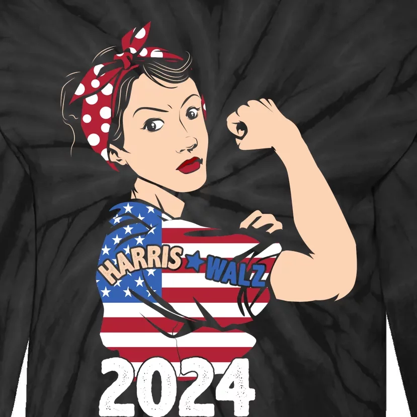 Kamala Harris Inspired Strength Graphic Tie-Dye Long Sleeve Shirt