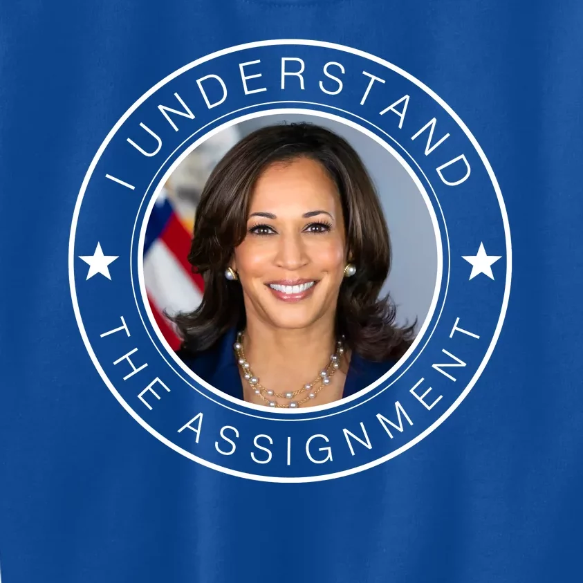 Kamala Harris I Understand The Assignment 2024 Election Emblem Kids Sweatshirt