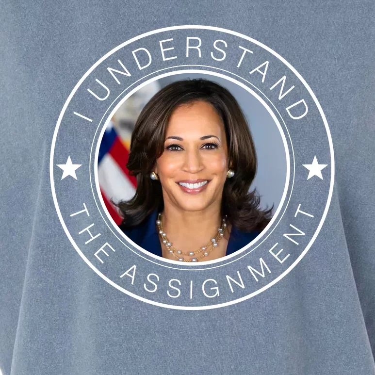 Kamala Harris I Understand The Assignment 2024 Election Emblem Garment-Dyed Women's Muscle Tee