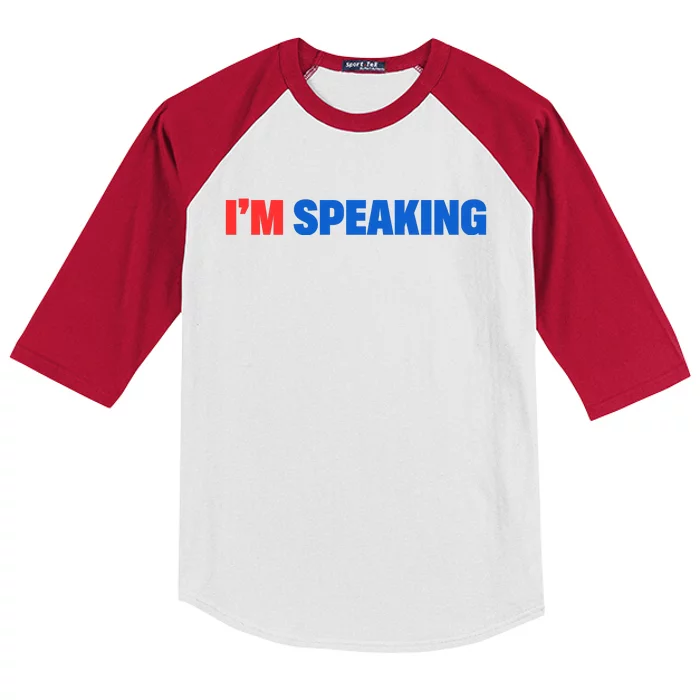 Kamala Harris Im Speaking 2024 Vp Debate Quote Kids Colorblock Raglan Jersey