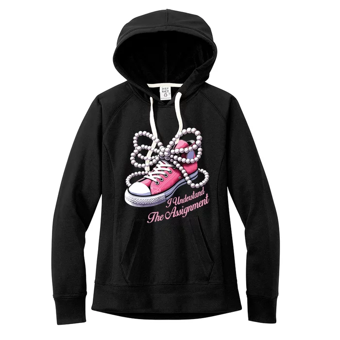 Kamala Harris I Understand The Assignment Shoes Pearl Women's Fleece Hoodie