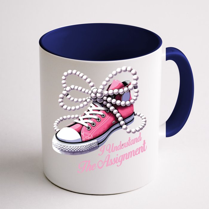 Kamala Harris I Understand The Assignment Shoes Pearl Front & Back Coffee Mug