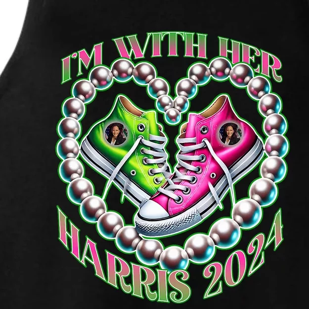 Kamala Harris Im With Her Chuck And Pearl Ladies Tri-Blend Wicking Tank