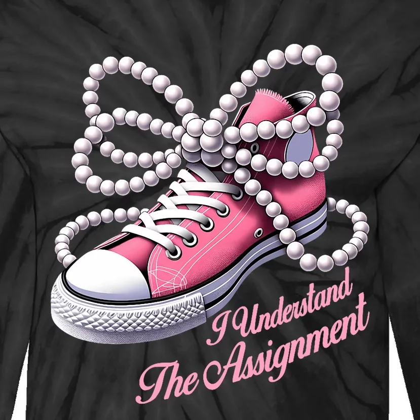 Kamala Harris I Understand The Assignment Shoes & Pearl Tie-Dye Long Sleeve Shirt