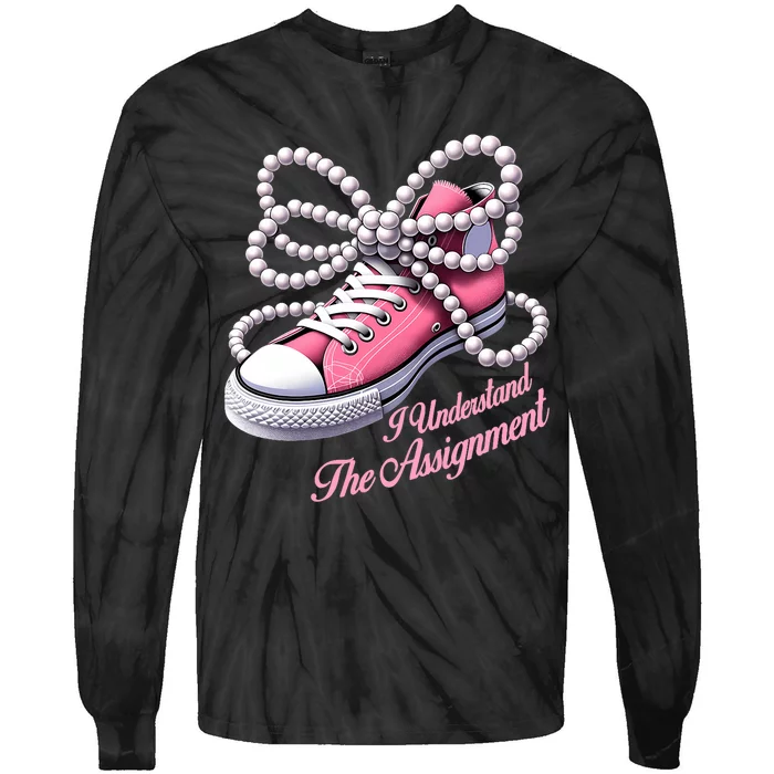 Kamala Harris I Understand The Assignment Shoes & Pearl Tie-Dye Long Sleeve Shirt