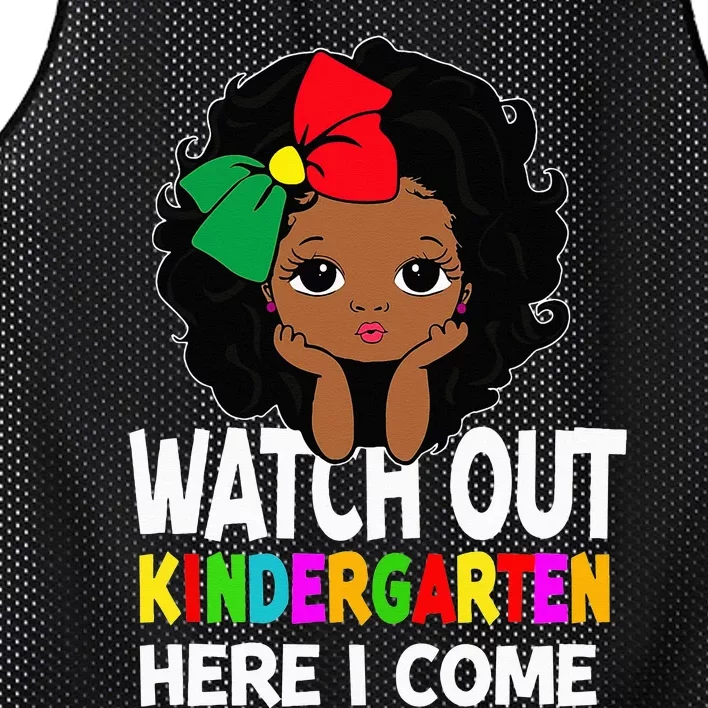 Kindergarten Here I Come First Day of School Black Mesh Reversible Basketball Jersey Tank