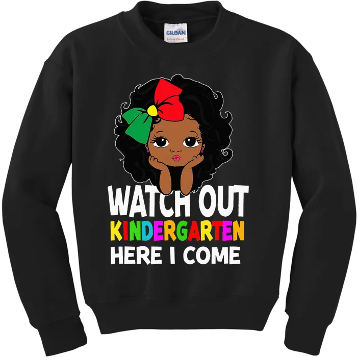 Kindergarten Here I Come First Day of School Black Kids Sweatshirt