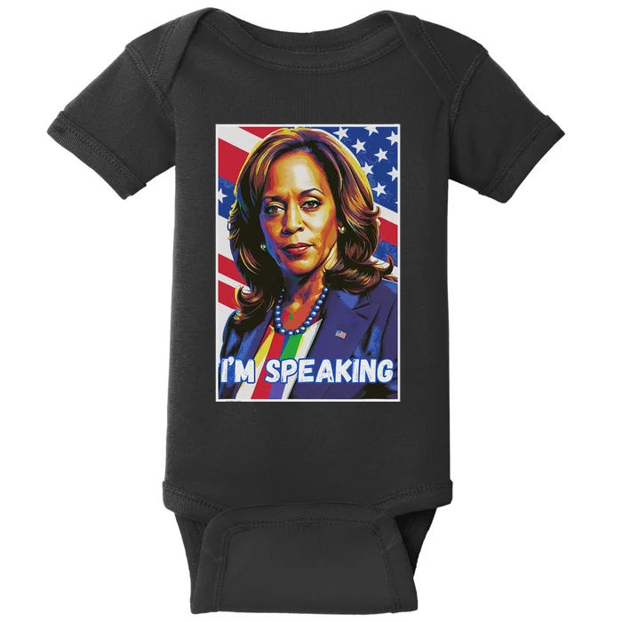 Kamala Harris IM Speaking Quote Baby Bodysuit