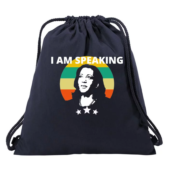 Kamala Harris I Am Speaking Inspirational Funny Gift Drawstring Bag