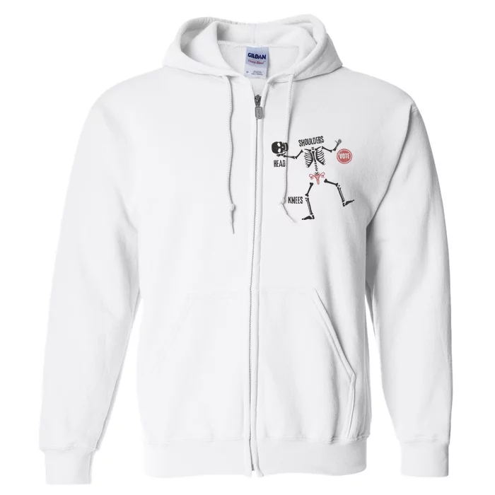 Kamala Harris Inspired Skeleton Voting Feminist & Halloween Full Zip Hoodie