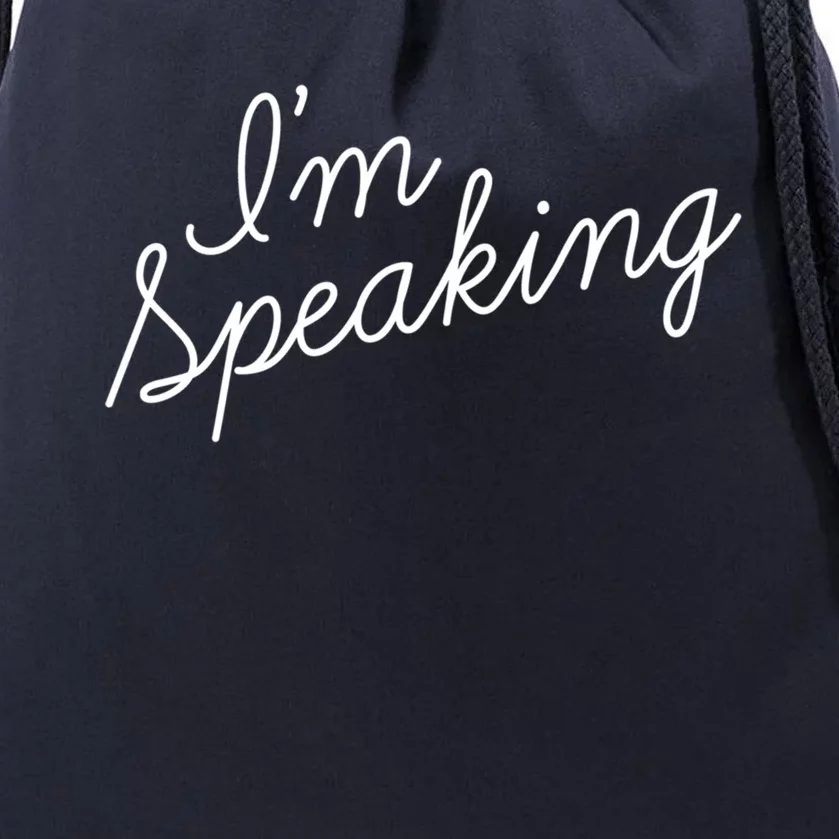 Kamala Harris IM Speaking Gift Script Font IM Speaking Gift Drawstring Bag