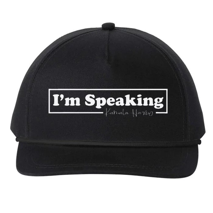 Kamala Harris IM Speaking For Her Snapback Five-Panel Rope Hat