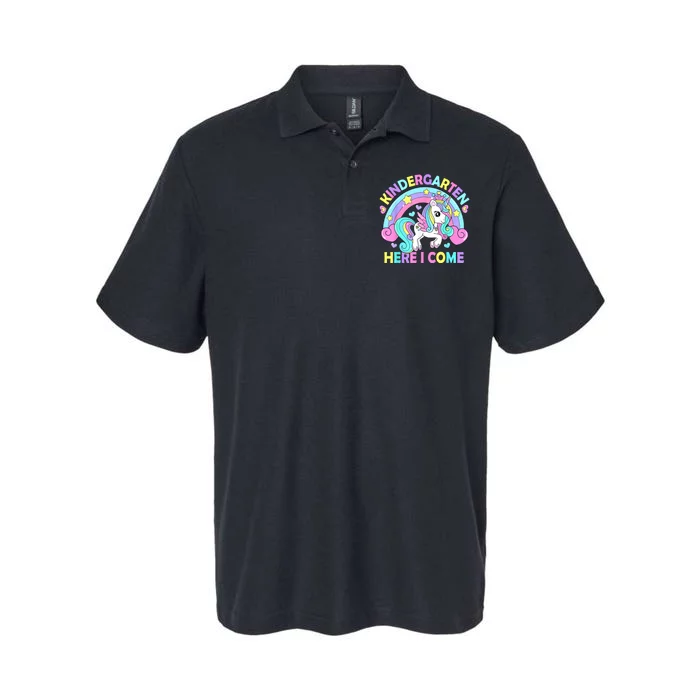 Kindergarten Here I Come Funny Unicorn Girl Back To School Softstyle Adult Sport Polo