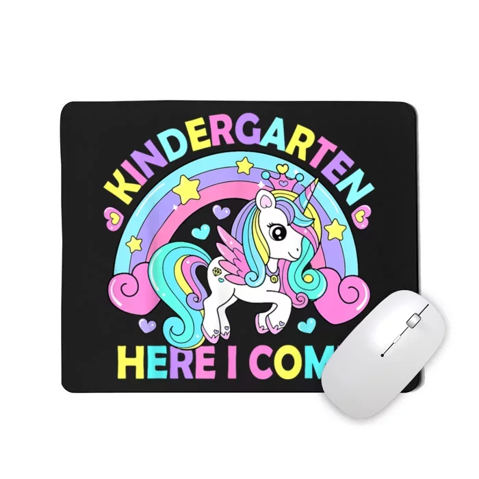 Kindergarten Here I Come Funny Unicorn Girl Back To School Mousepad