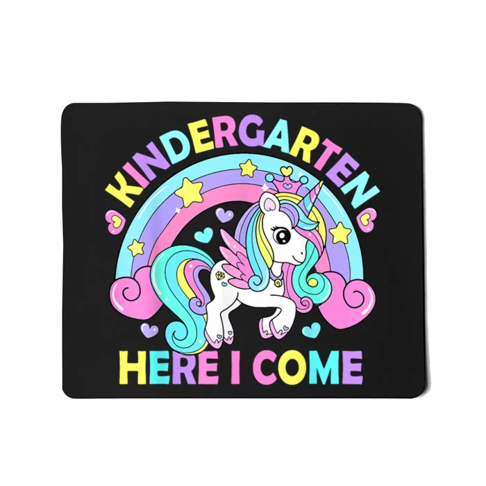 Kindergarten Here I Come Funny Unicorn Girl Back To School Mousepad