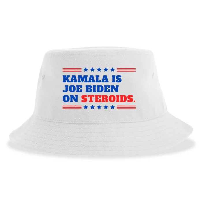 Kamala Harris Is Joe Biden On Steroids Funny Debate Sustainable Bucket Hat