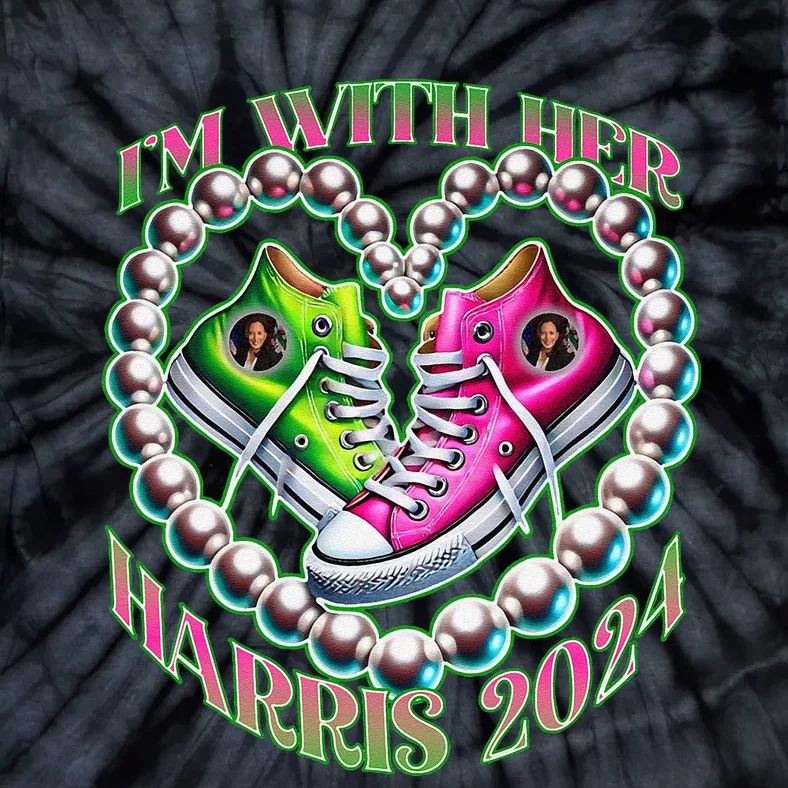 Kamala Harris Im With Her P.Ink And Green Aka Sorors Gift Tie-Dye T-Shirt