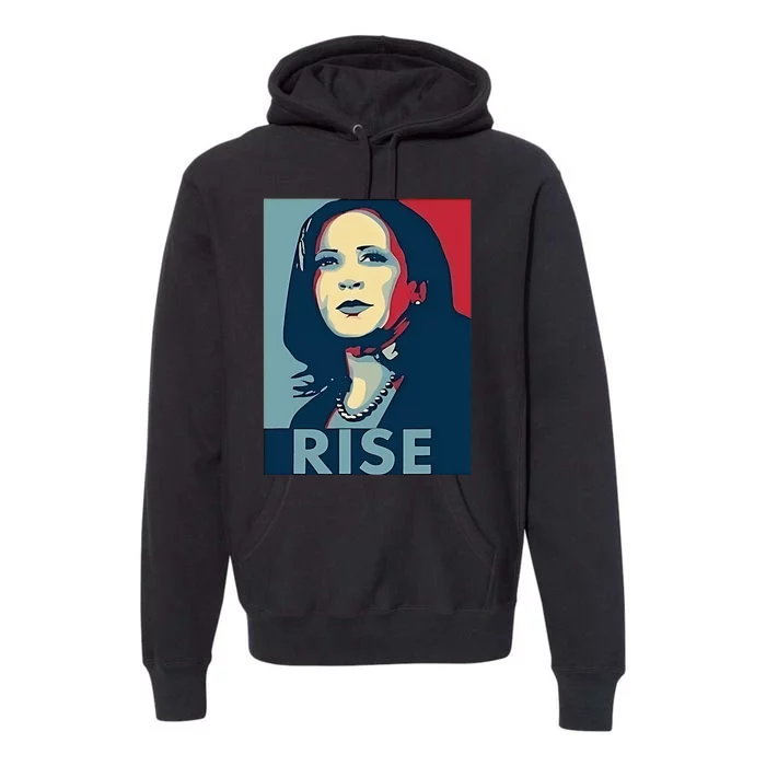 Kamala Harris Iconic 2024 Rise For President Election Premium Hoodie