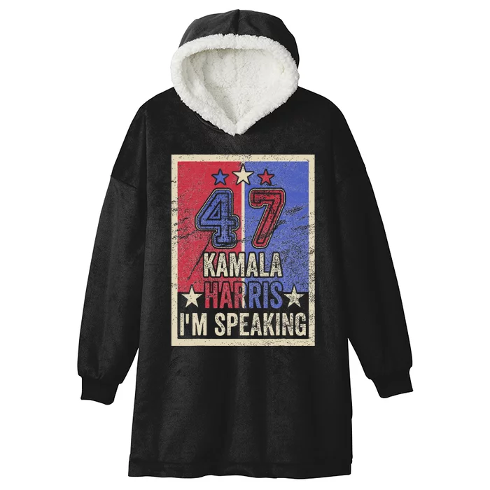 Kamala Harris IM Speaking Quote President Campaign 2024 Hooded Wearable Blanket