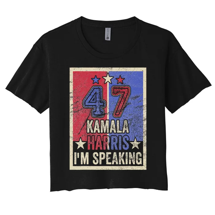 Kamala Harris IM Speaking Quote President Campaign 2024 Women's Crop Top Tee