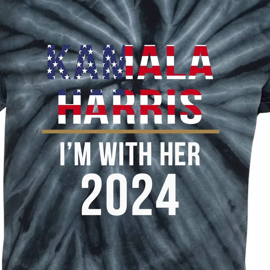 Kamala Harris Im With Her 2024 Vote For 2024 President Kamala Harris Kids Tie-Dye T-Shirt