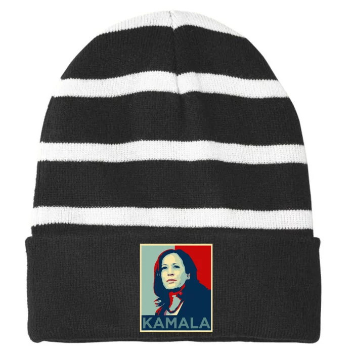 Kamala Harris Im Speaking Quote Joe Biden 2024 Striped Beanie with Solid Band